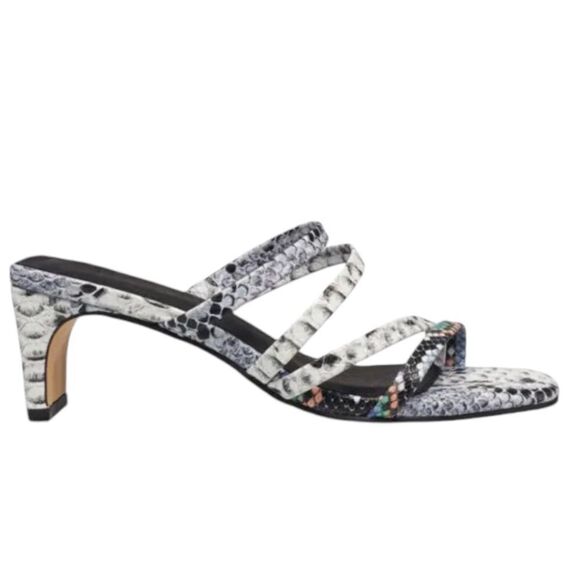 FRENCH CONNECTION Animal Embossed Strappy Sandals In Blue Snake - Picture 1 of 9
